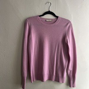 Everlane The Cashmere Crew in Mauve Pink
